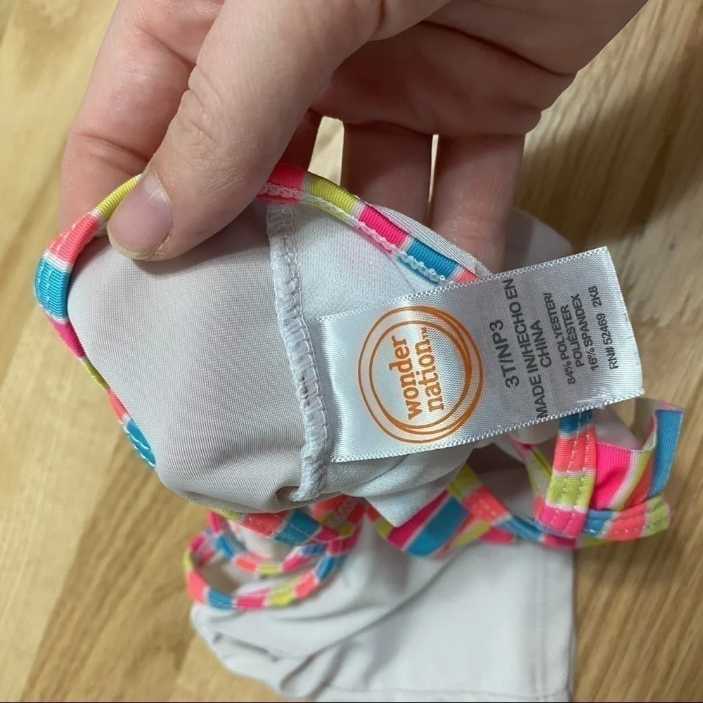 Wonder Nation Unicorn Bikini Two Piece Swim Suit 3T Girls Toddler